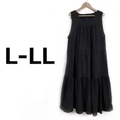 a099 新品 【訳あり品】 L-LL 大きいサイズ 黒 インド綿 ワンピース