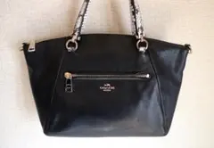 Coach コーチ　ハンドバッグ　レザー　ブラック 36553