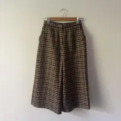 ワイドパンツ 黒 ウール