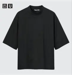 UNIQLO AIRism コットン　オーバーサイズ　モックネック　XL 黒