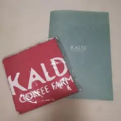 KALDI エコバッグ 赤 370x400mm オリジナルクリアファイル A5