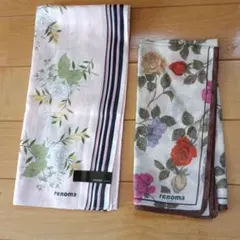 renoma 花柄ハンカチ 2枚セット