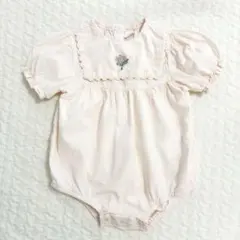 バースデイ ロンパース コトリ cottoli 女の子 80 ピンク 刺繍 花柄