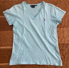 Ralph Lauren ライトブルー Vネック Tシャツ M
