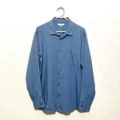 値下げ GLOBAL WORK サラサマ Mレギュラーカラーシャツ ブルーのサムネイル