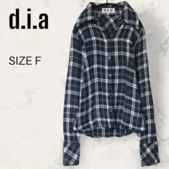 d.i.a ワイヤー 襟 チェック シャツ 平成ギャル グリーン Fサイズのサムネイル