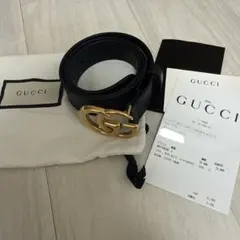 (今日1日値下げ)GUCCI ダブルG バックル レザーベルト ブラックのサムネイル