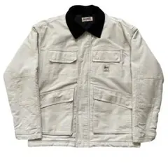 【STUSSY】ウォッシュド　ワークジャケット　Mサイズ　ステッカー付 Amazon | STUSSY (ステューシー) キャンバスショップジャケット