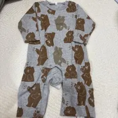 クマ柄ロンパース グレー　80