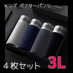 ボクサーパンツ 3L 4枚組 旅行 宿泊 アンダーウェア 下着 無地