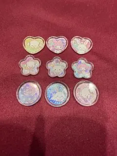 サンリオ　おはじきシール　クリアハードシール　おすそ分け　9個