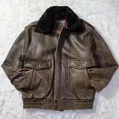 90s⭐️ G-1 フライト レザージャケット M ムートン襟ボア・中綿入り！