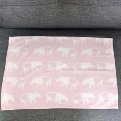動物柄ピンク枕カバー 約38cm x 57cm