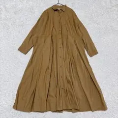 北欧、暮らしの道具店「ポンチ素材のワンピース」モカ 気軽に着られて、きれい見え」ポンチ素材のワンピース - 北欧、暮らし