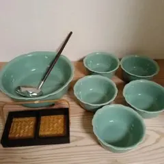 【未使用】たち吉 青磁 湯豆腐セット