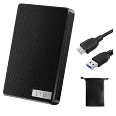 外付けHDD 1TB USB3.0 ポータブル 黒のサムネイル