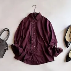 美品！BURBERRY バーバリー メガチェック ブラウス フリル 40 L 美品！BURBERRY バーバリー メガチェック ブラウス フリル 40 L