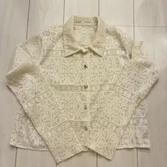 JEANASIS アイボリー レースシャツ