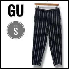 GU パンツ　ズボン　ストライプ　ブラック　S