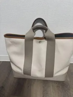 【TOPKAPI】大容量トートバッグ ホワイト/ベージュ