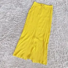 チャオパニックティピー 美品 リブニットロングスカート イエロー M スリット