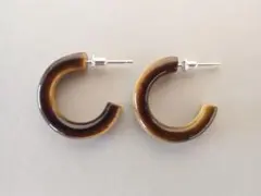 フープピアス ピアス タイガーアイ SV925 天然石 石 シンプル