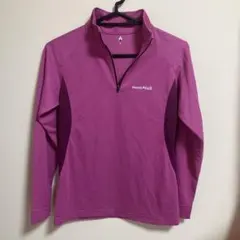 montbell ハーフジップ長袖シャツ S ピンク