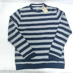 新品未使用　無印良品　長袖　Tシャツ　カットソー　ボーダー　　L