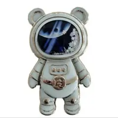 スマホスタンド　クマ　グリーン　宇宙飛行士