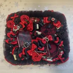 痛硬質ロゼット　トレカケース　黒赤