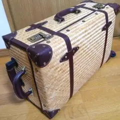 昭和6年 時代物 柳行李 通し棒 天秤棒 鉄金具付き アンティーク 骨董品 