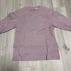 ユニクロU カットソー Tシャツ　メンズM スモーキーピンクパープル
