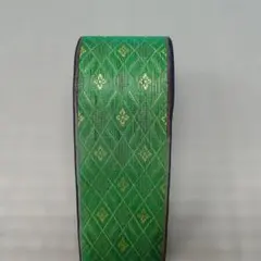 緑色と金色ライン柄畳縁5m