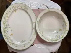 ノリタケ オーバル大皿&丸型深皿2点セット