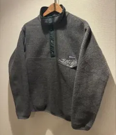 patagonia スナップT フリース M グレーxグリーン パタゴニア