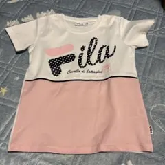FILA Tシャツ ホワイト ピンク ロゴプリントのサムネイル