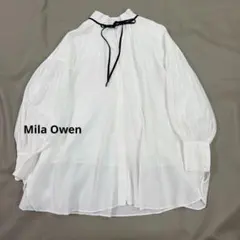 Mila Owenリボン袖 ボリューム ギャザー ブラウス ホワイト 0サイズ 
