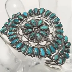 navajo バングル　ターコイズクラスター 925 インディアンジュエリー
