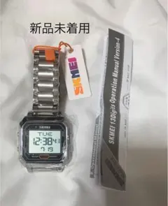 skmei デジタル腕時計 シルバー 新品未着用 説明書付き レディース メンズ