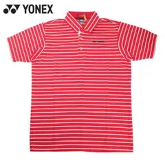ヨネックス YONEX ボーダー ポロシャツ ゴルフウェア メンズ L 赤 美品