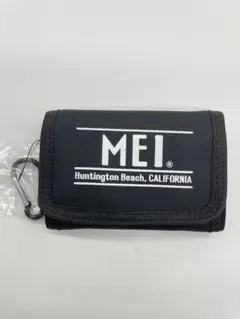 新品未使用　Mei メイ　ポリ財布　折り財布　ネック紐付き　ブラック　コンパクト