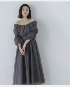 ナチュラルビューティー❤︎シアーギャザーオフショルワンピース