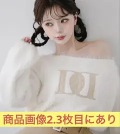 Darich ダーリッチ DDロゴワンショルニットトップス IVO アイボリー