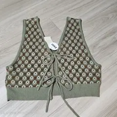 サマンサモスモス ニット ベスト ビスチェ 2way リボン