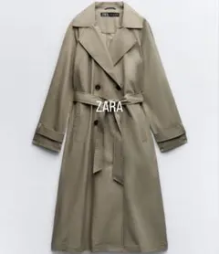 ZARA ベルト クラシック トレンチコート　Lサイズ　グリーン