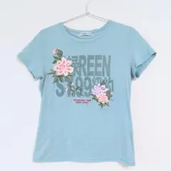 VIVIENNE TAM 日本製 刺繍 花 カットソー Ｔシャツ ライトブルーのサムネイル