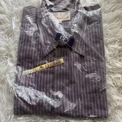 TRUSSARDI ワイシャツ チェック柄 長袖　Ｌのサムネイル