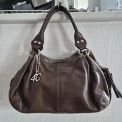 4℃ 茶色　バッグY2K　archive grunge leather handのサムネイル
