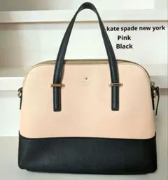 ケイトスペード 2way ピンク ブラック バイカラー バッグ 春