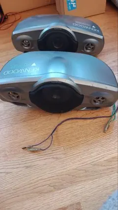 ★当時物★【KENWOOD】ケンウッド♪車用スピーカー♪青♪動作確認済！ ☆当時物☆【KENWOOD】ケンウッド♪車用スピーカー♪青♪動作確認済